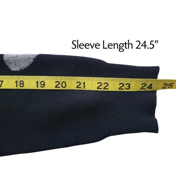 Chelsea & Theodore 100% Cashmere Heart Sweater Black and Gray Crew neck M - Picture 11 of 12